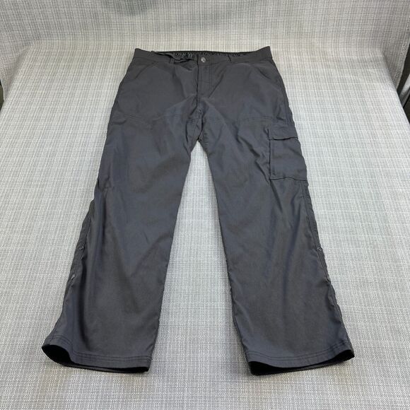 Prana Pants‎ XL Grey Stretch Zion Stretch Utility Nylon Cargo Camp Hike Roll Up